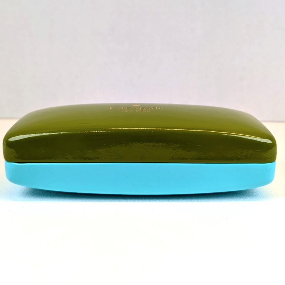 Kate Spade Eyeglasses / Sunglasses Case Green & Blue Hard Clamshell - Picture 6 of 6